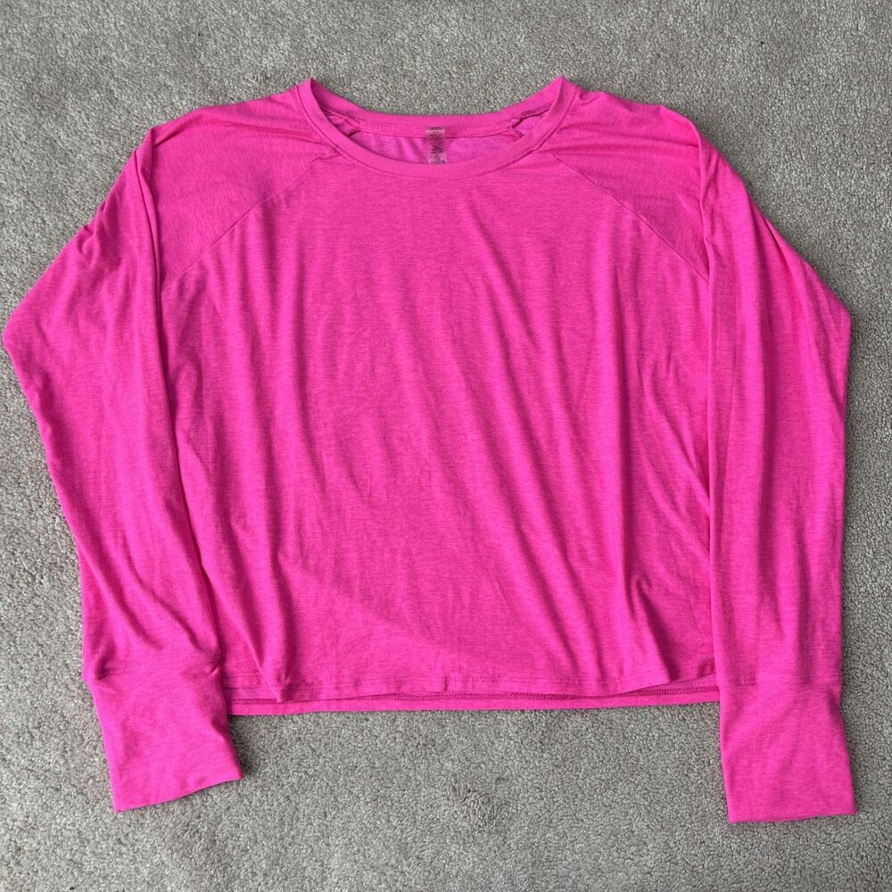 Beyond Yoga Featherweight Daydreamer Pullover Women Medium Pink Spacedye Stretch